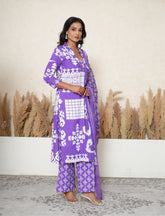 Blue Purple cotton suit set